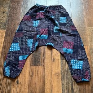 Harlem Patchwork Boho Hippie Pants  100% Linen
Size Small